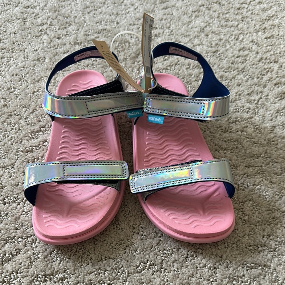 Native Kids Pink and Silver Sandals